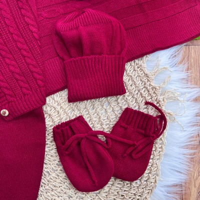 Saída de Maternidade Completa 7 Peças - Vermelho